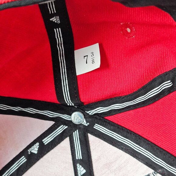 Atlanta Hawks Hat Cap Mens Fitted 7 3/8" Big Embroidered Logo Red Wool Adidas - Picture 10 of 13